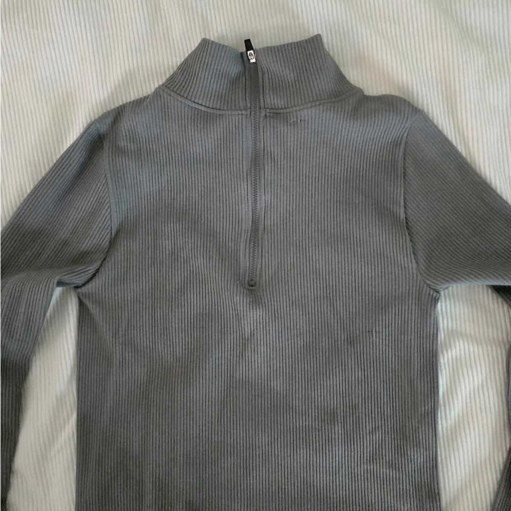 Gray Quarter Zip Sweater